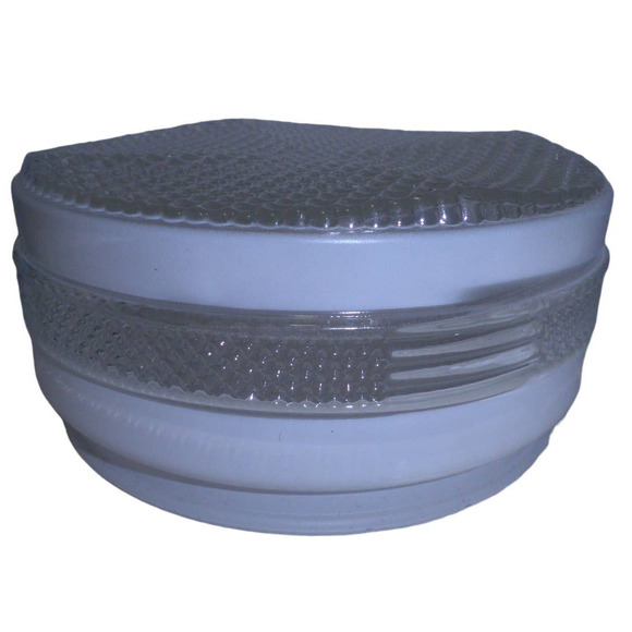 Vintage 70's 1-light 6-1/2" Flush Mount Ceiling Light, Cut Glass, White & Clear - Picture 3 of 10